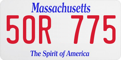 MA license plate 5OR775