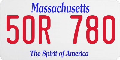 MA license plate 5OR780