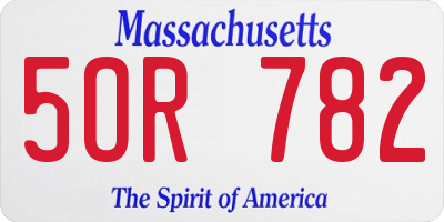 MA license plate 5OR782