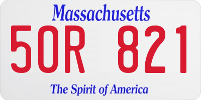 MA license plate 5OR821