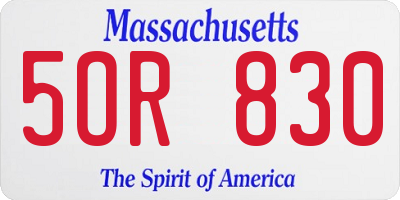 MA license plate 5OR830