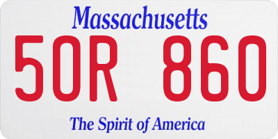 MA license plate 5OR860