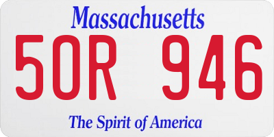 MA license plate 5OR946