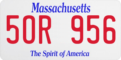 MA license plate 5OR956