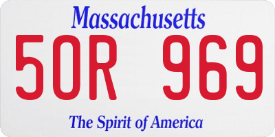 MA license plate 5OR969