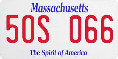 MA license plate 5OS066