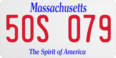 MA license plate 5OS079