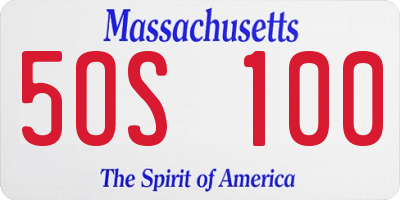 MA license plate 5OS100