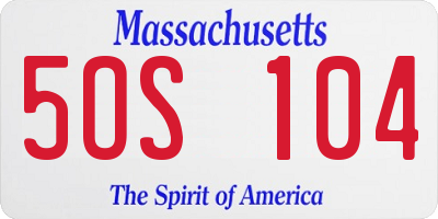 MA license plate 5OS104