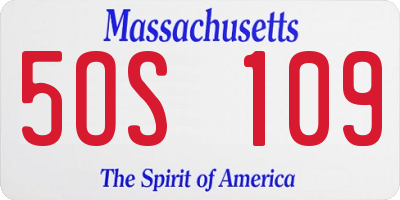 MA license plate 5OS109