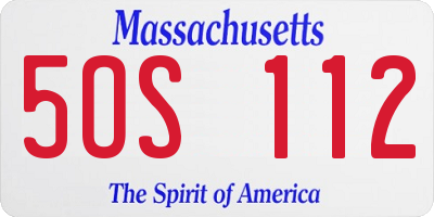MA license plate 5OS112