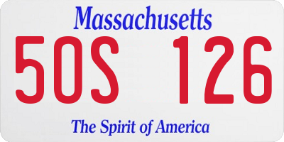 MA license plate 5OS126