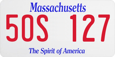 MA license plate 5OS127