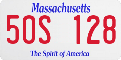 MA license plate 5OS128