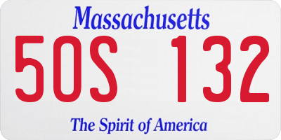 MA license plate 5OS132