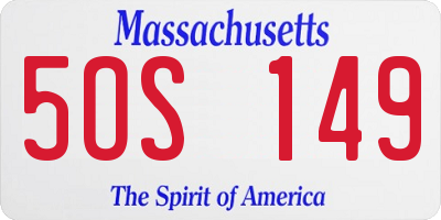 MA license plate 5OS149