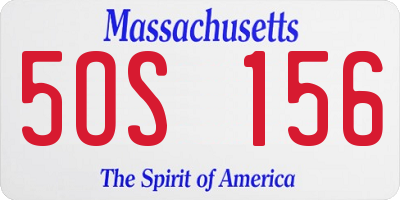 MA license plate 5OS156