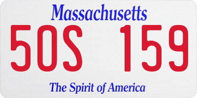 MA license plate 5OS159