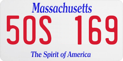 MA license plate 5OS169