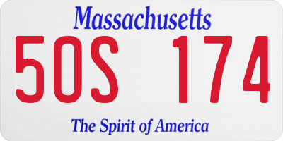 MA license plate 5OS174