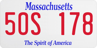 MA license plate 5OS178
