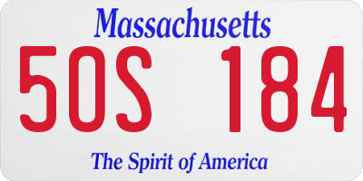 MA license plate 5OS184
