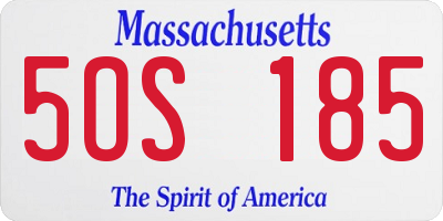 MA license plate 5OS185