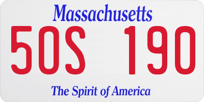 MA license plate 5OS190