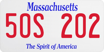 MA license plate 5OS202