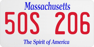 MA license plate 5OS206