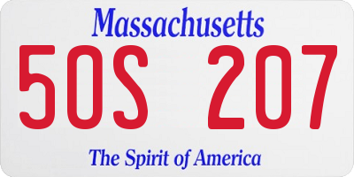 MA license plate 5OS207