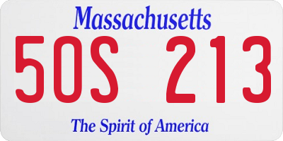 MA license plate 5OS213