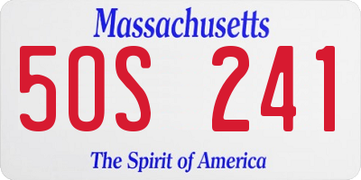 MA license plate 5OS241