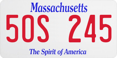 MA license plate 5OS245