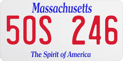 MA license plate 5OS246