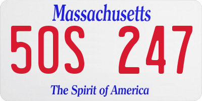 MA license plate 5OS247