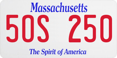 MA license plate 5OS250