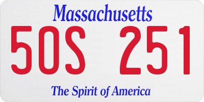 MA license plate 5OS251
