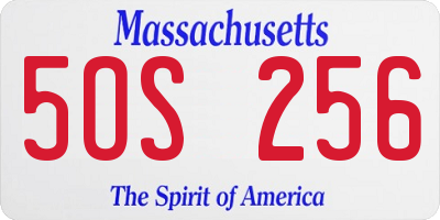 MA license plate 5OS256