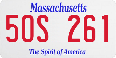MA license plate 5OS261
