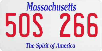 MA license plate 5OS266