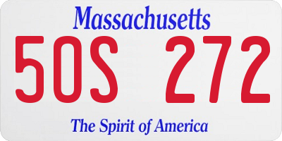 MA license plate 5OS272