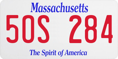 MA license plate 5OS284