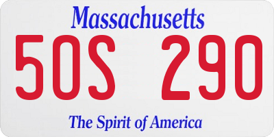 MA license plate 5OS290