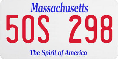 MA license plate 5OS298