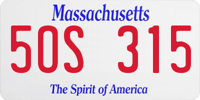MA license plate 5OS315