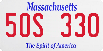 MA license plate 5OS330