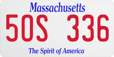 MA license plate 5OS336