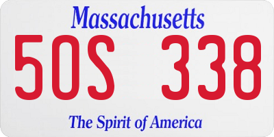 MA license plate 5OS338