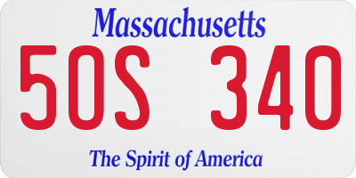 MA license plate 5OS340